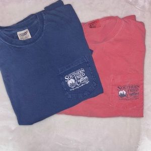 TWO SOUTHER FRIED COTTON SHIRTS